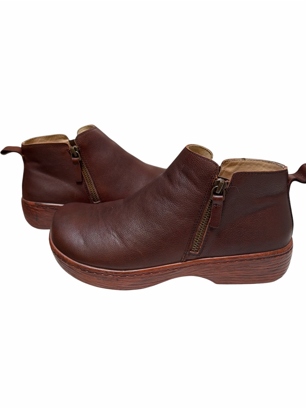 Alegria Oak 6311 Leather Ankle Boots EU 38 Brown Comfort Wedge - Picture 8 of 14